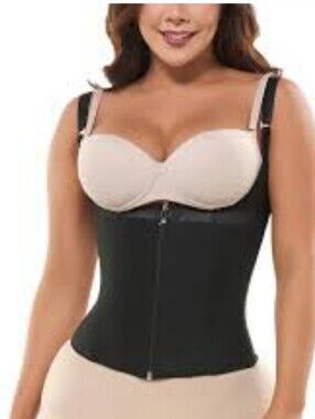 Fajas Salome Black Waist Trainer Vest Compression Shapewear Made in Colombia XL